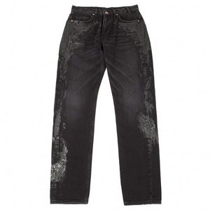 Jil sander cracked leather jeans